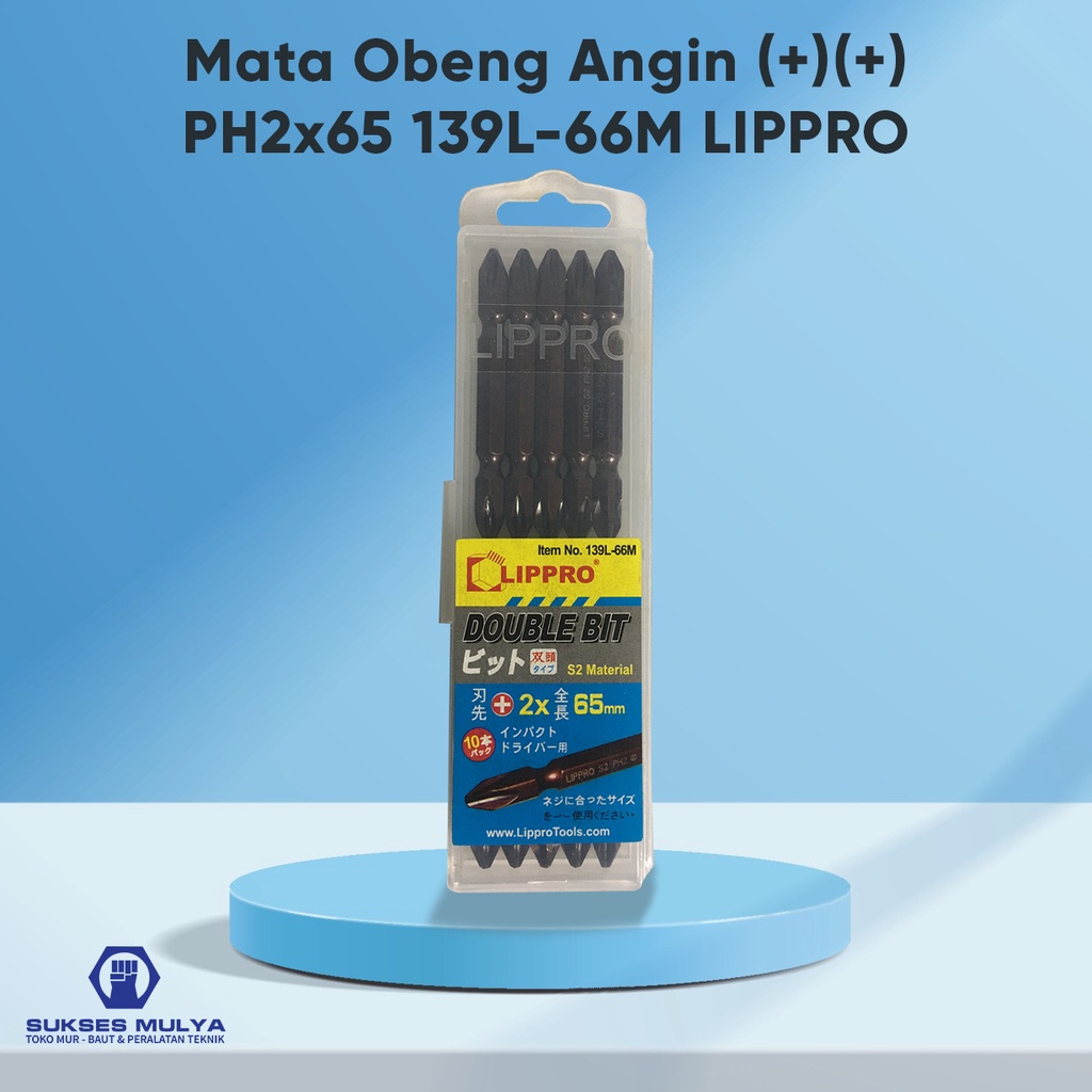 Jual LIPPRO Mata Obeng Angin Double Bits PH2 Plus Mata Bor Gypsum