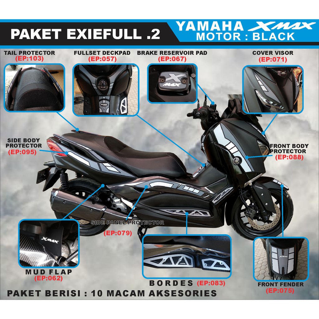 Jual Paket Komplit Body Protector Xmax Aksesoris Xmax Striping Xmax