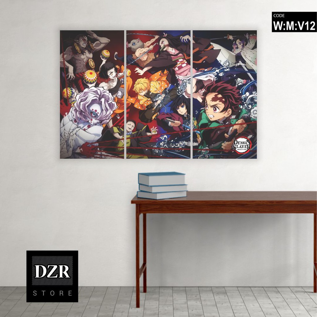 Poster Kayu Anime Demon Slayer Kimetsu No Yaiba Hiasan Dinding