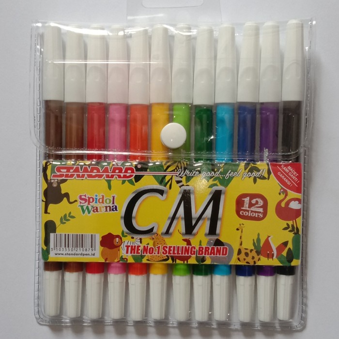 Jual Spidol Warna Standard CM 12 WARNA Shopee Indonesia