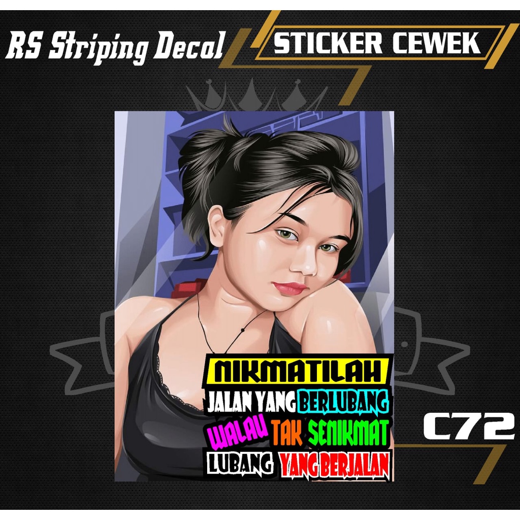 Jual Stiker Cewek Vector Nikmatilah Jalan Decal Mobil Truck Sticker