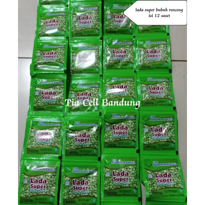 Jual Lada Super Bubuk Cap Pohon Mangga Renceng Isi 12 Saset Shopee