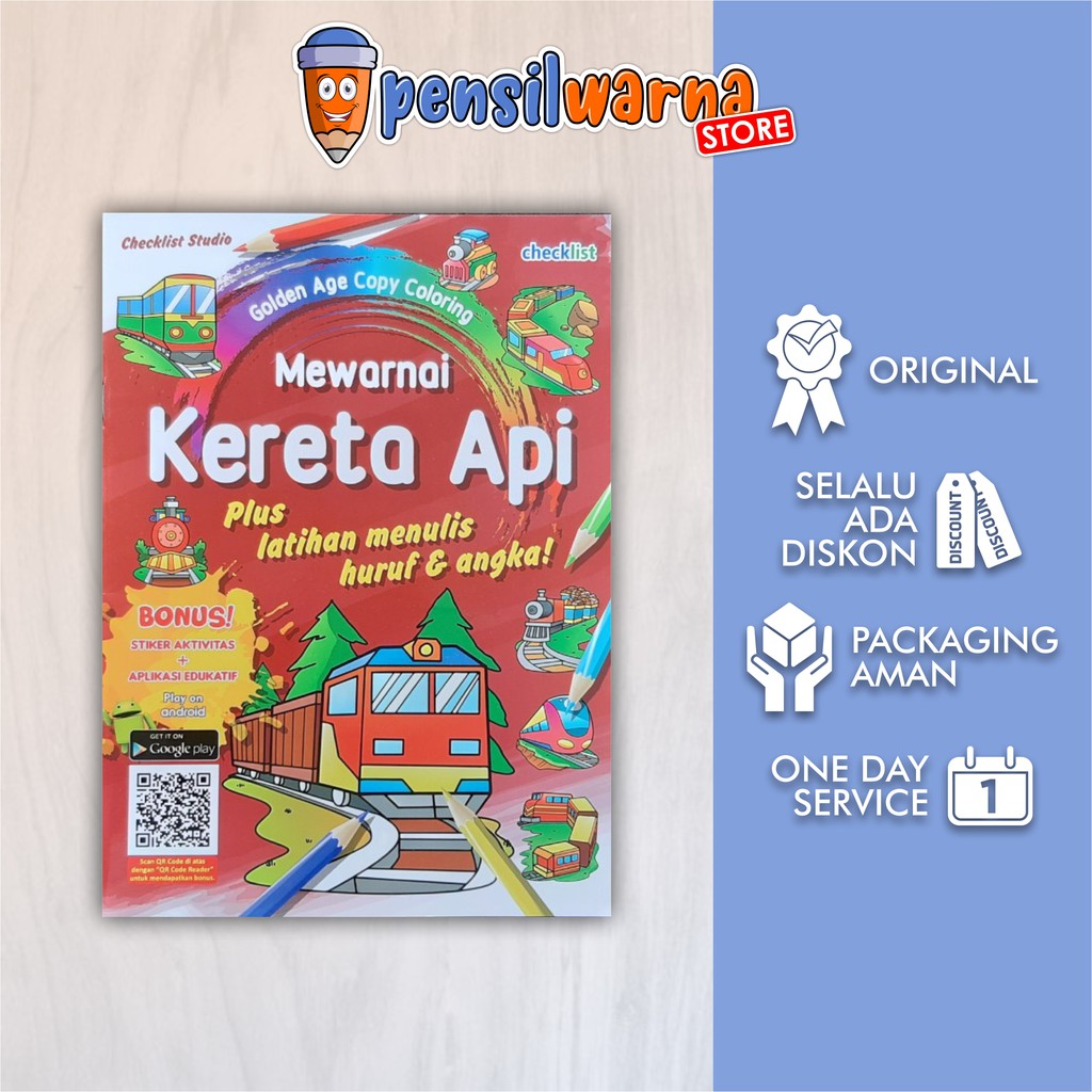 Jual Golden Age Copy Coloring Mewarnai Kereta Api Checklist Studio