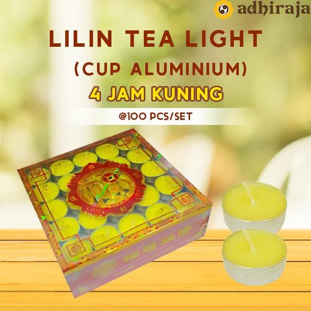 Jual Lilin Stearin Tea Light Kuning Jam Pcs Set Cup Aluminium