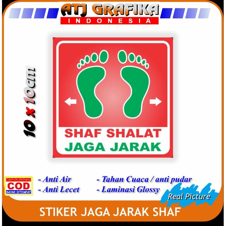 Jual Stiker Jaga Jarak Shaf Sholat Sticker Masjid Musholla Indonesia