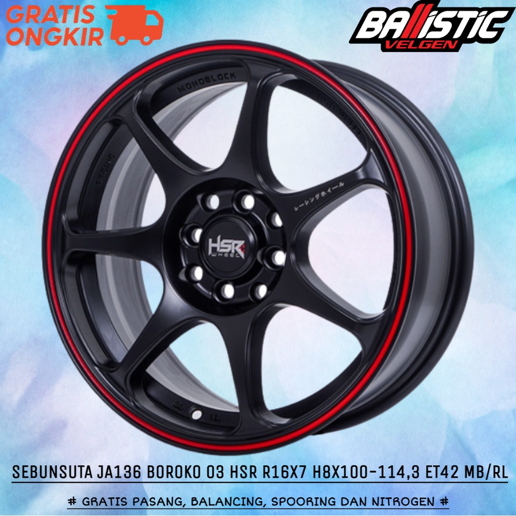 Jual Pelek Original HSR Sebunsuta R16 Black Velg Mobil Ring 16 Avanza