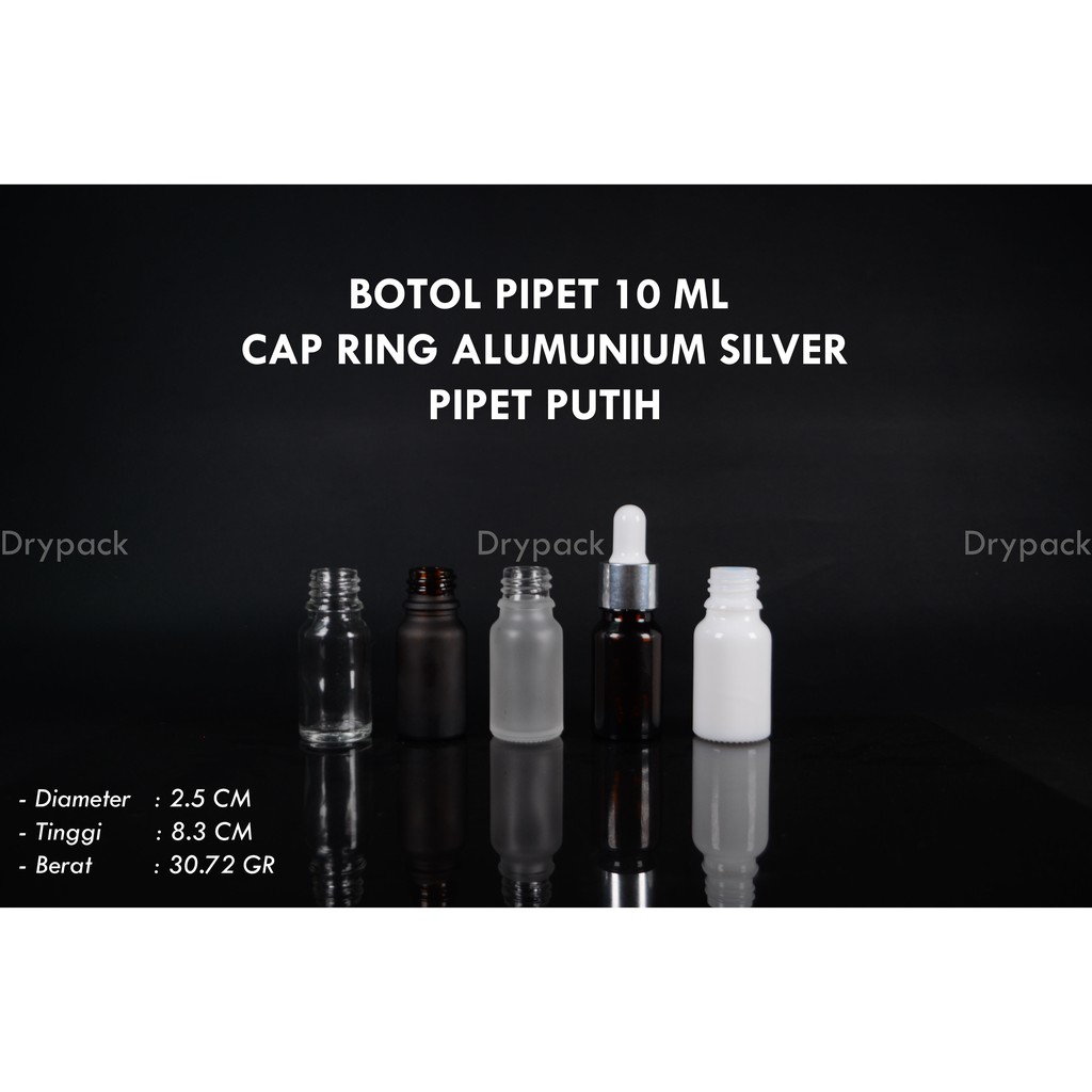 Jual Botol Pipet Ml Cap Ring Alumunium Silver Pipet Putih Warna