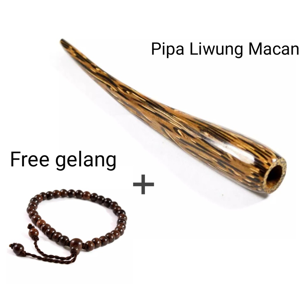 Jual Pipa Rokok Cangklong Kayu Liwung Macan Asli Natural Gratis Gelang