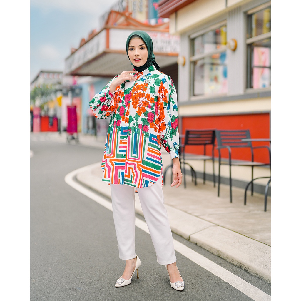 Jual ARSSCARF Amidala Long Shirt White Shopee Indonesia