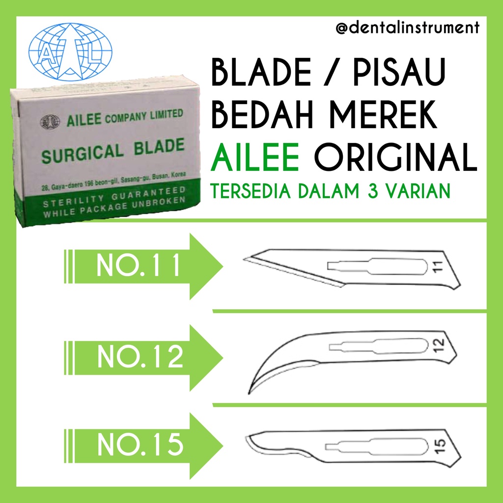 Jual Pisau Bedah Surgical Blade Merek Ailee Original No