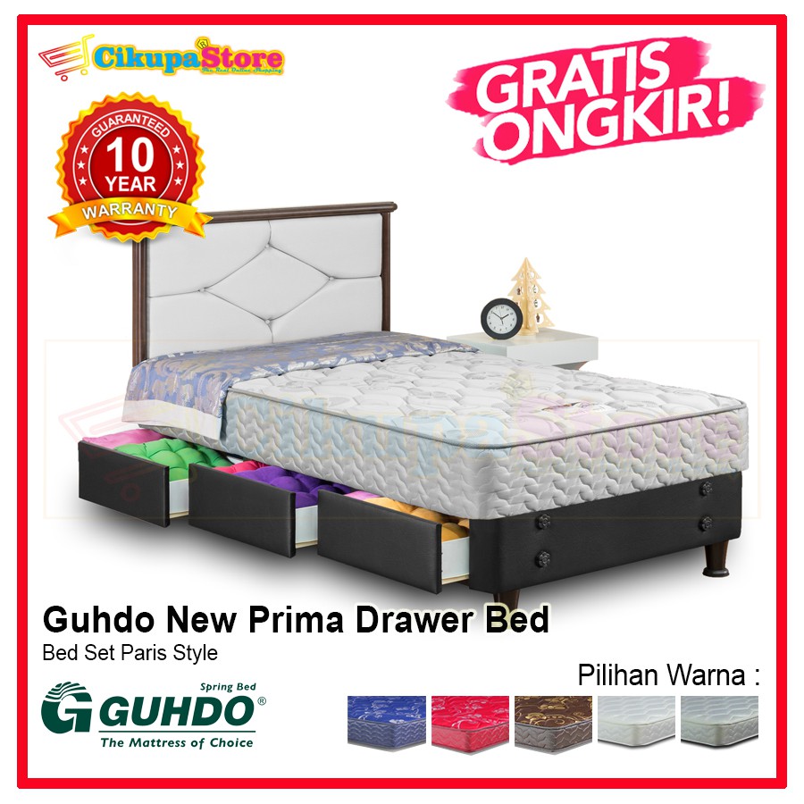 Jual Kasur Springbed Guhdo New Prima Drawer Bed HB Paris Komplit Set