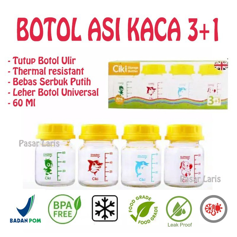 Jual Botol Kaca Ciki Ml Pcs Pc Bonus Botol Penyimpan Asi