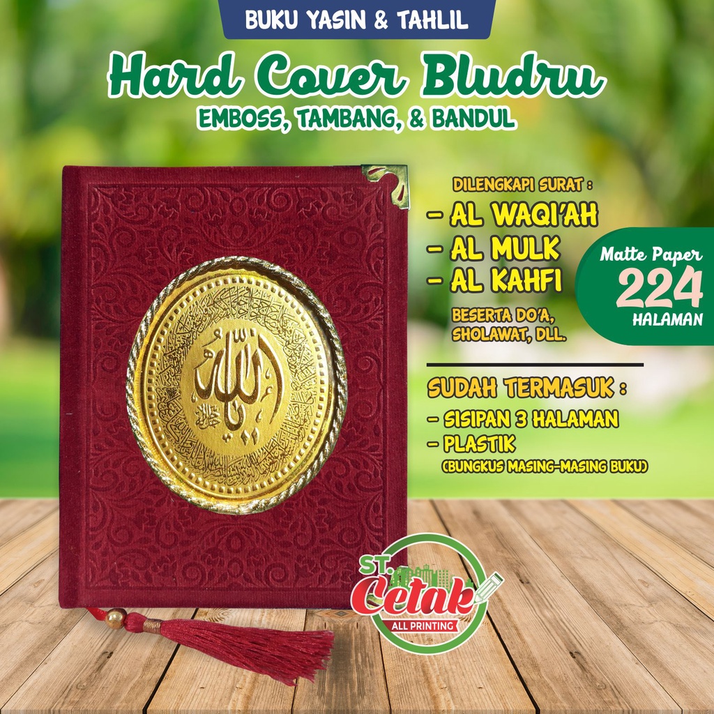 Jual Buku Yasin Dan Tahlil BLUDRU 224 Halaman Plus 3 Hal Custom