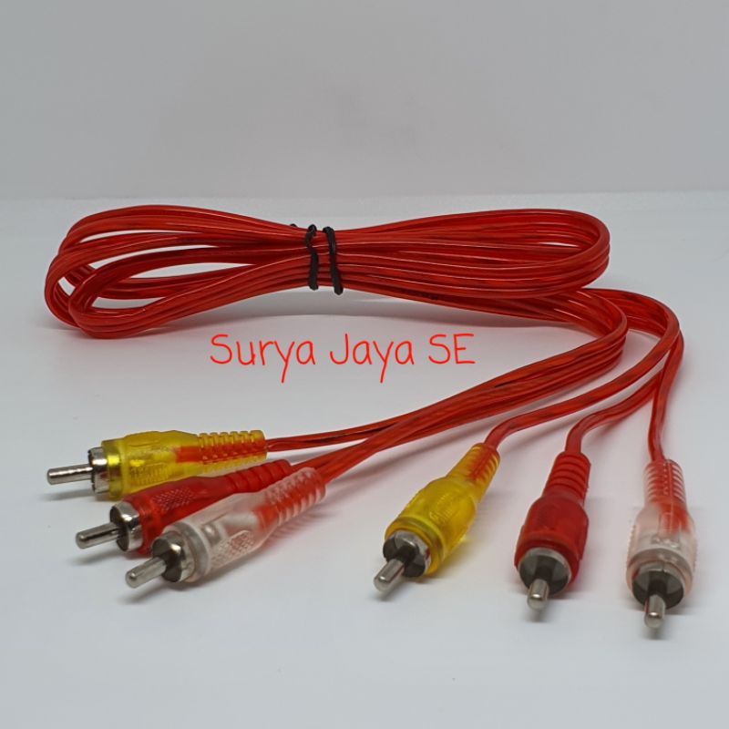 Jual Kabel RCA Cabang 3 Kabel Transparan 1 2 Meter Shopee Indonesia