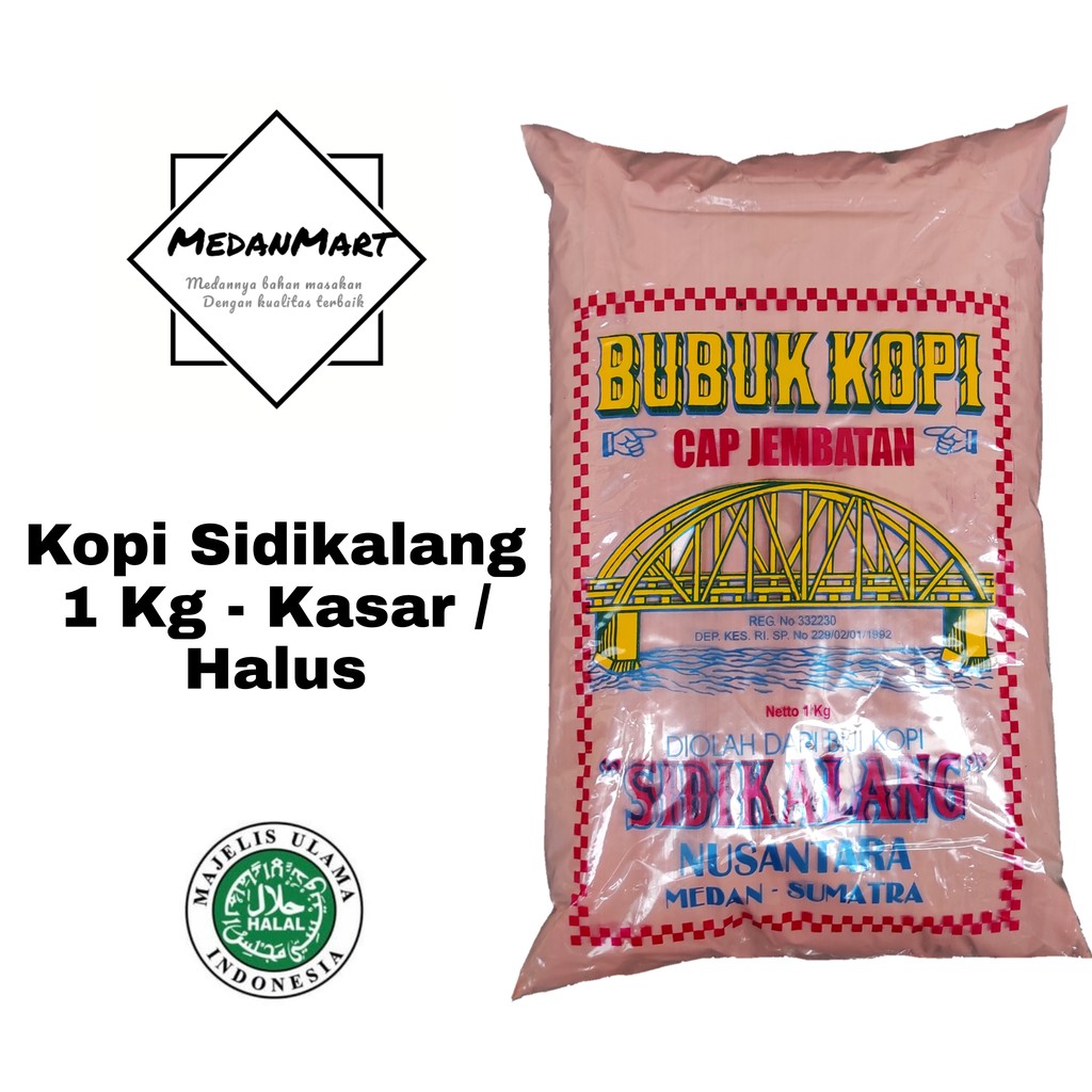 Jual Bubuk Kopi Sidikalang Cap Jembatan 1 Kg Halus Kasar Grade A