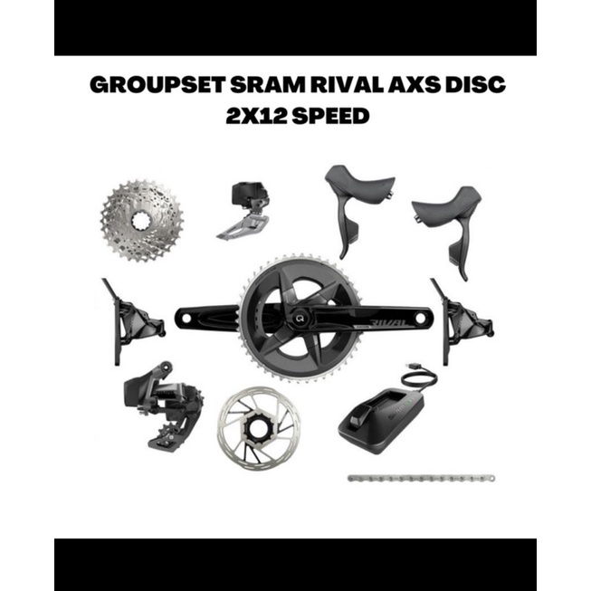 Jual GRUPSET SRAM RIVAL AXS HRD 2x12 GROUPSET 24 SPEED SEPEDA ROADBIKE