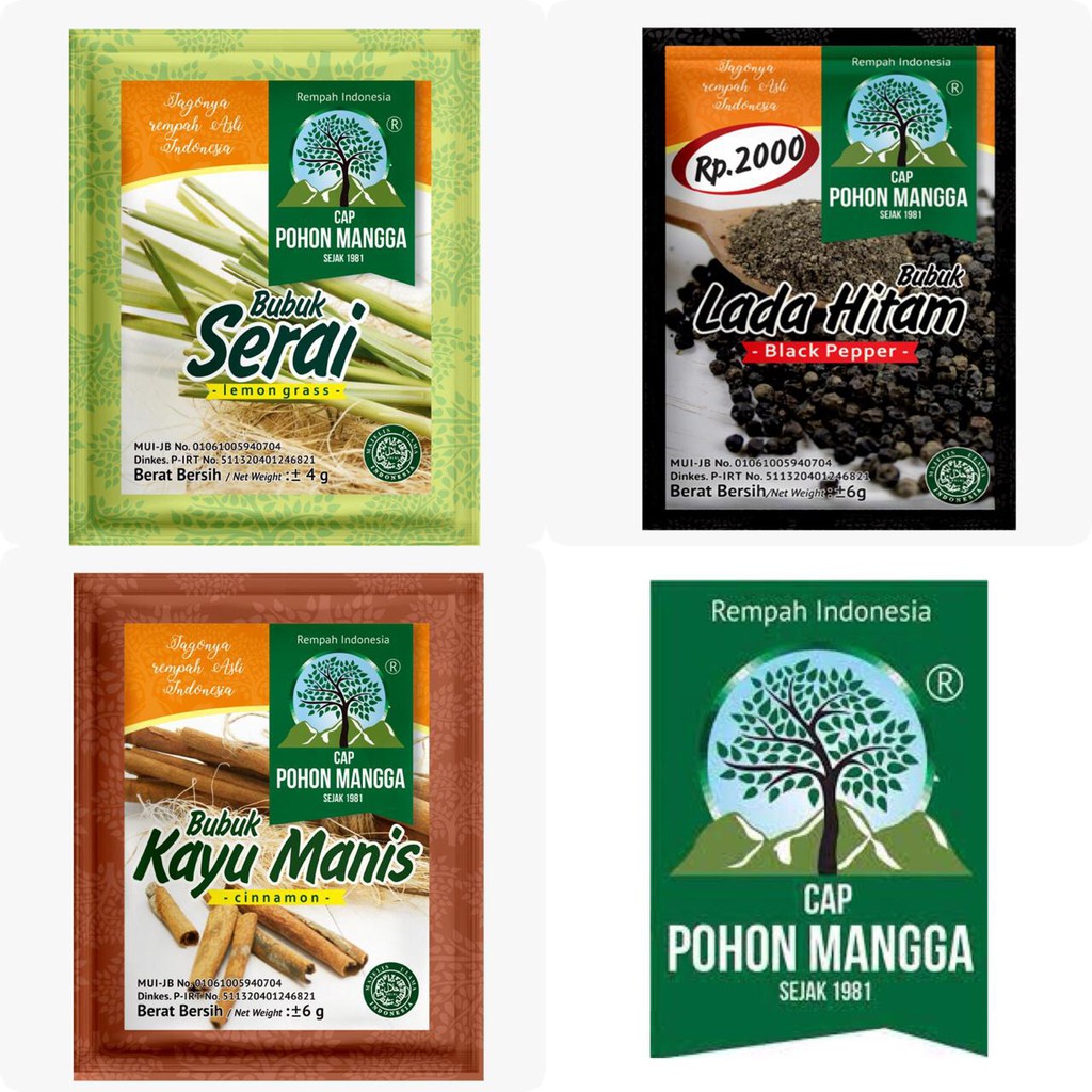 Jual BUBUK SERAI KAYU MANIS LADA HITAM CAP POHON MANGGA BUMBU DAPUR