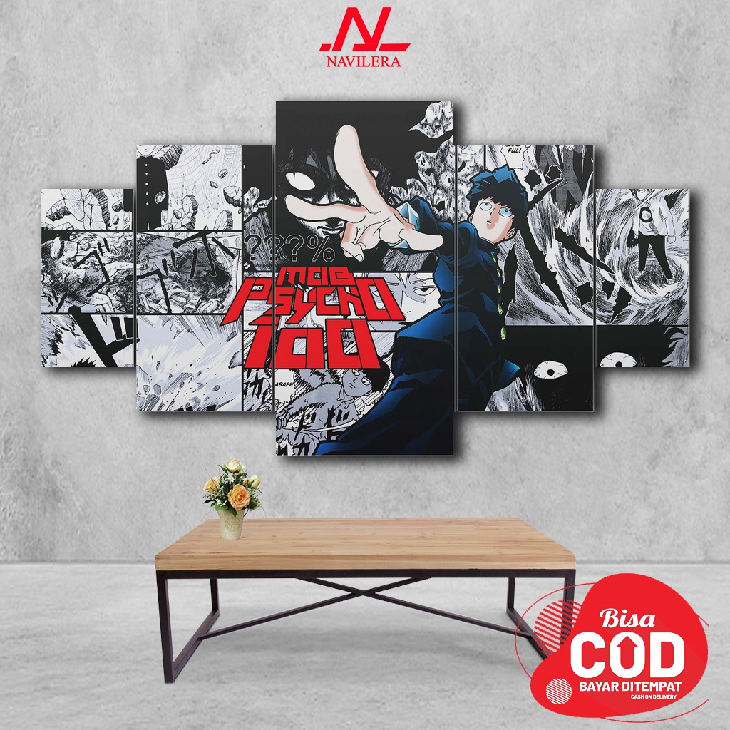 Jual Navilera Hiasan Dinding Kamar Poster Kayu Anime Mob Shigeo