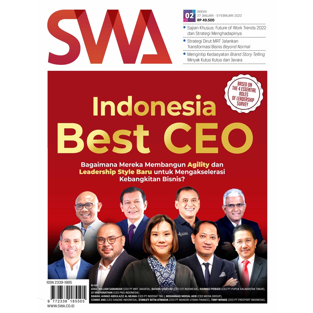 Jual Majalah SWA Edisi 02 2022 Indonesia Best CEO 2021 Shopee Indonesia