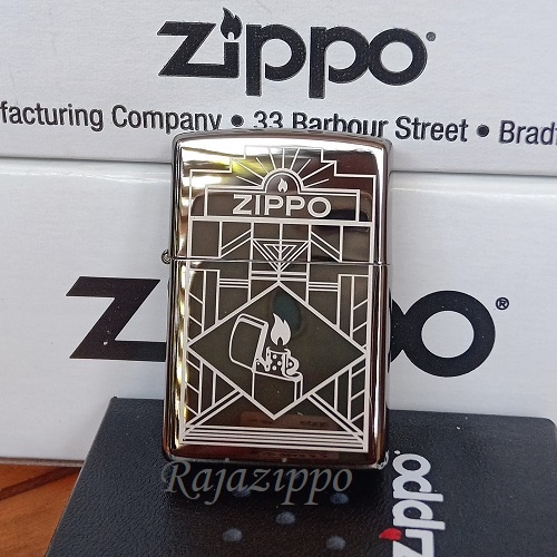 Jual Zippo Original Usa Design Black Ice High Polish Lifetime