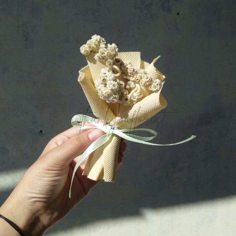 Jual Buket Mini Dried Flower Buket Mini Bunga Edelweis Buket Gift