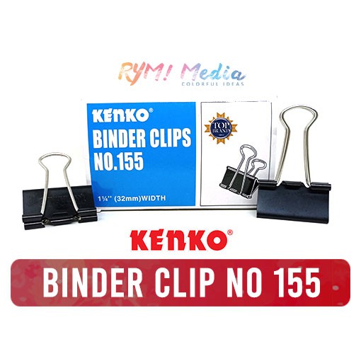 KENKO Binder Clip No 155 Isi 12 Pcs Klip Penjepit Kertas File 1 Box