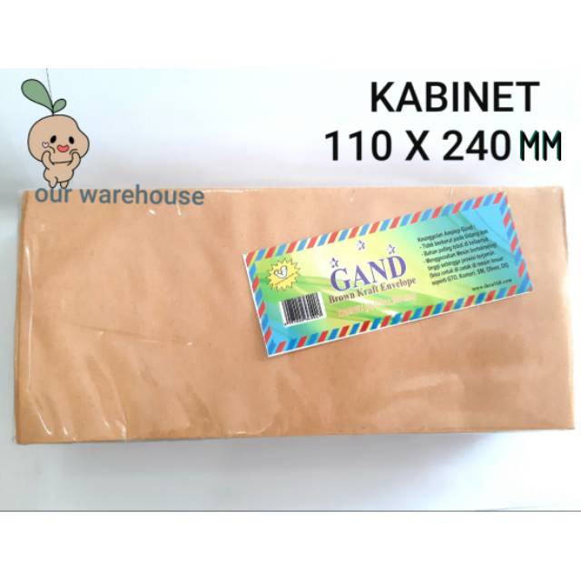 Jual Amplop Coklat Kabinet 80gram Isi 100lbr Uk 110x240 Mm GAND Amplop