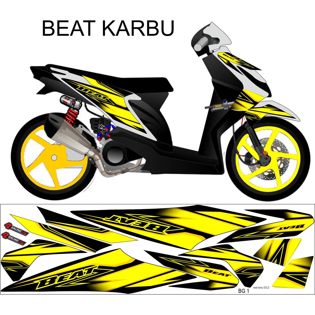 Jual STRIPING HONDA BEAT KARBU VARIASI RACING SANGAT COCOK BUAT MOROT