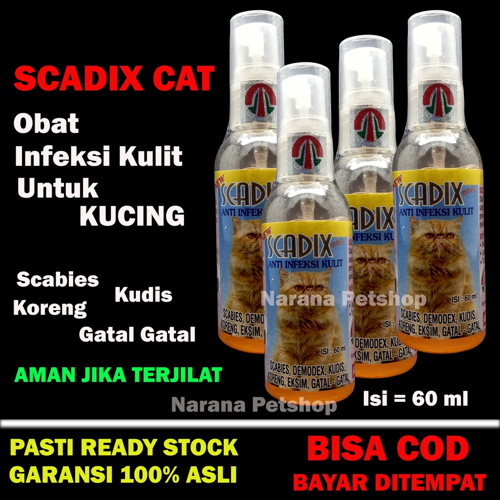 Jual Obat Sakit Kulit Kucing Scadix Cat Spray Infeksi Kulit Scabies