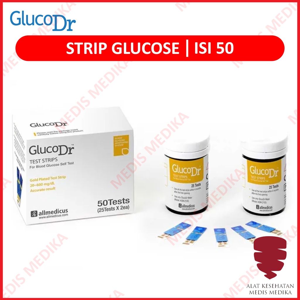 Jual Strip Gluco Dr Biosensor Blood Glucose Gula Darah GlucoDr Isi 50