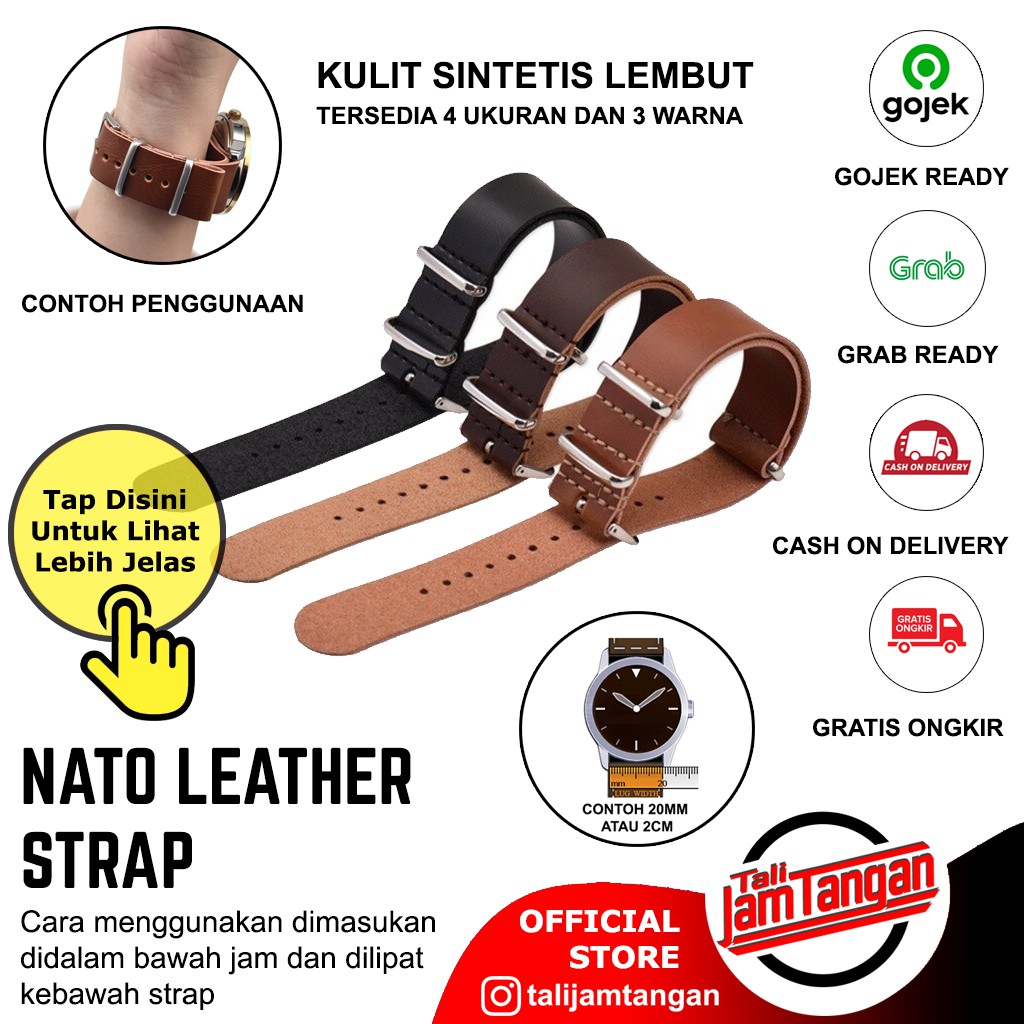 Mm Mm Mm Mm Tali Jam Tangan Nato Zulu Kulit Leather Pu