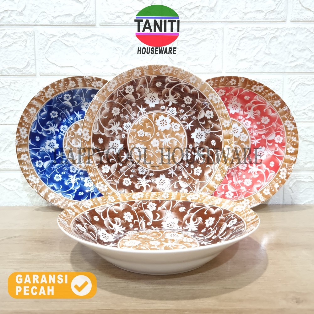 Jual TANITI Piring Soup Keramik 8in Flowery Piring Makan Dalam 20cm