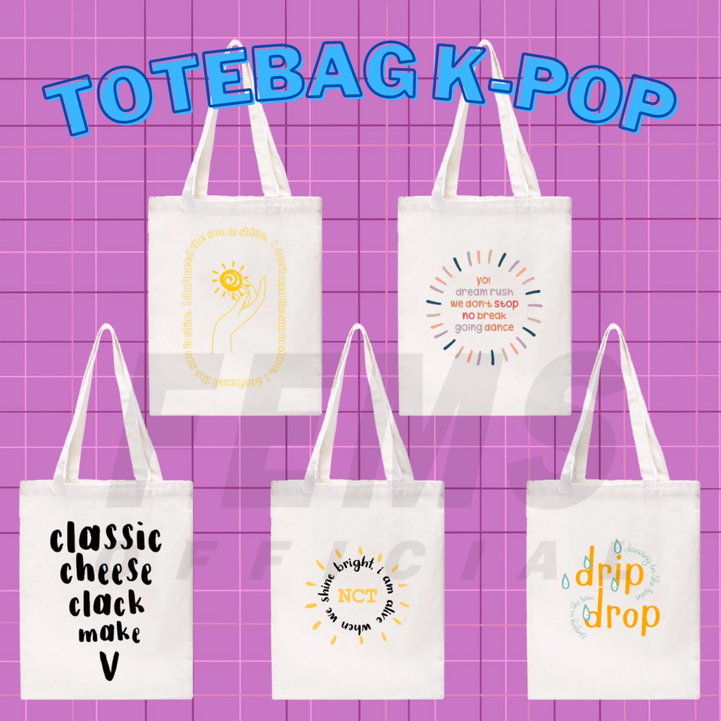 Jual Tote Bag Kanvas Bts Kpop Svt Exo Nct Enhypen Totebag Kanvas