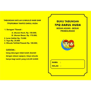 Jual Buku Tabungan Custom Tabungan Sekolah Tabungan Arisan Dll