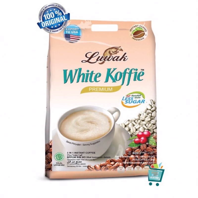 Jual Luwak White Koffie Coffee Premium Less Sugar 20x20g Shopee