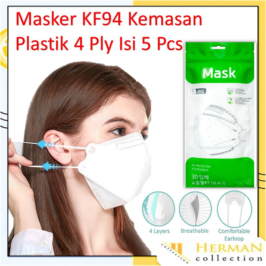 Hc Masker Kf Kemasan Plastik Ply Isi Pcs D Protective Mask