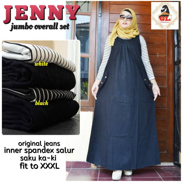 Jual JENNY JUMBO OVERALL SET Inner Matt Spandek Overall Matt Jeans Wash