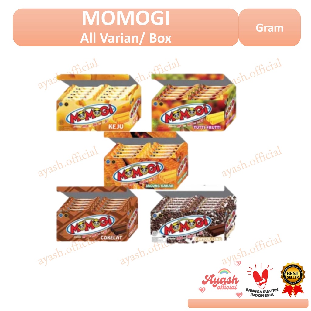 Jual MOMOGI Wafer All Varian Rasa Dalam Box Shopee Indonesia