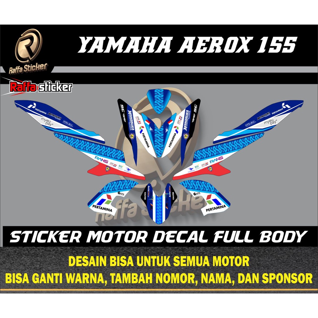 Jual Decal Yamaha Aerox Motif Sag Pertamina Mandalika Racing Team