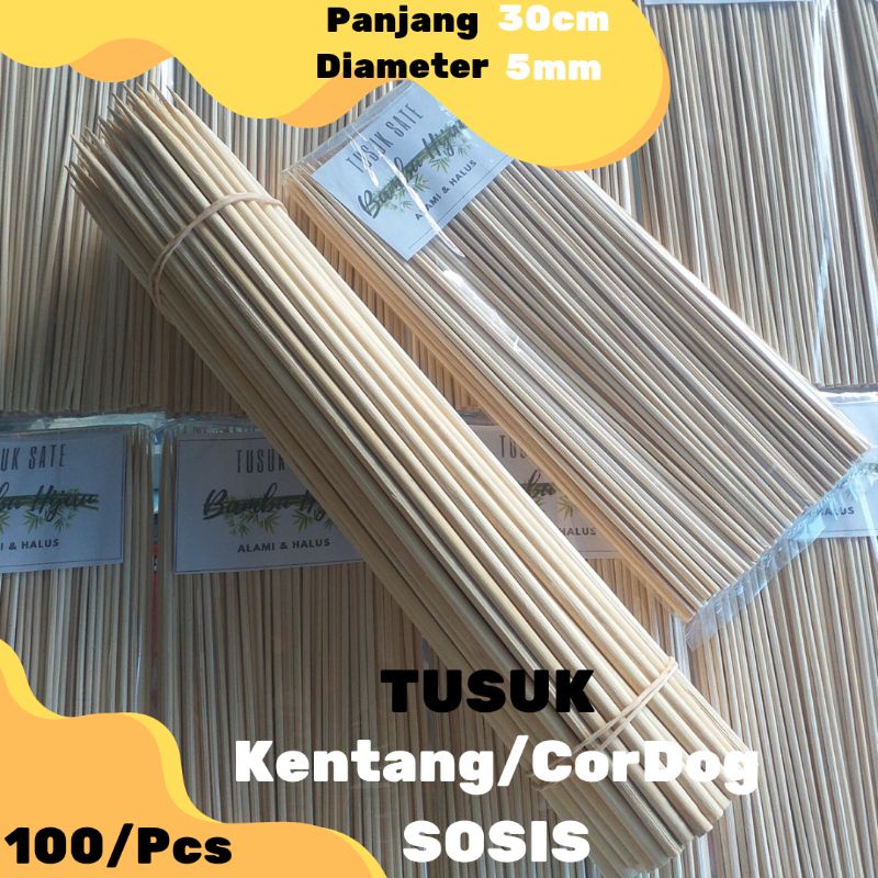 Jual Tusuk Sate Bambu Panjang Cm Isi Pcs Tusuk Kentang Spiral