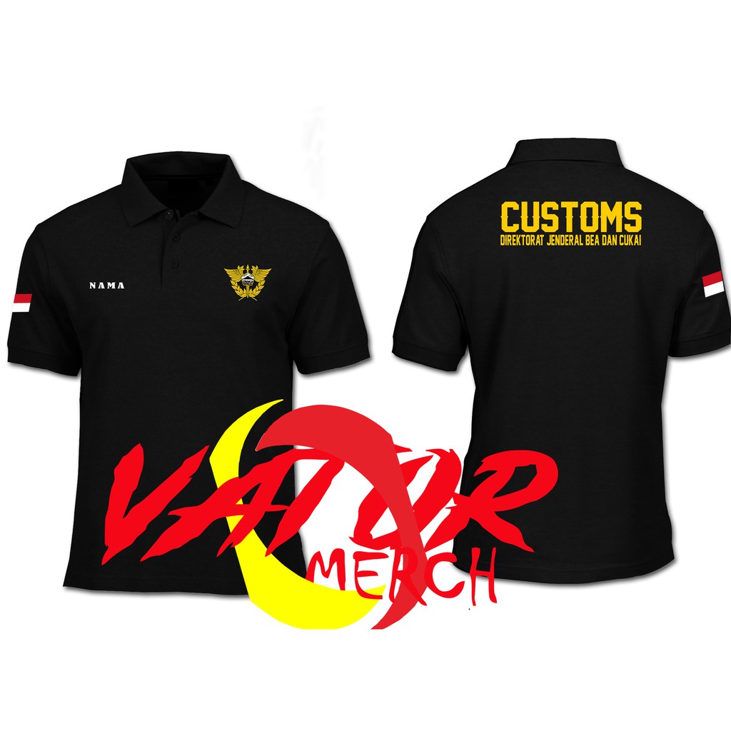 Jual KAOS POLO CUSTOMS KAOS KERA BEA DAN CUKAI BORDIR KAOS KERAH