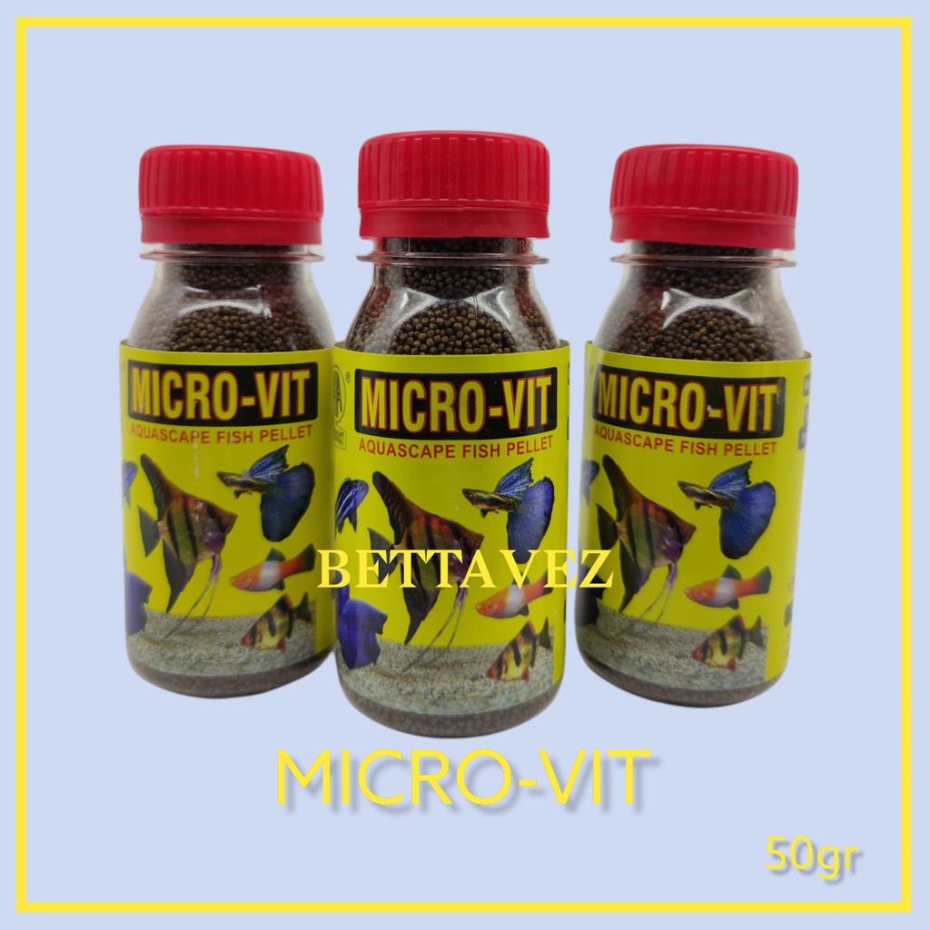 Jual AKARI MICRO VIT 50GR PAKAN IKAN GUPPY CUPANG NEON MOLLY PLATIS