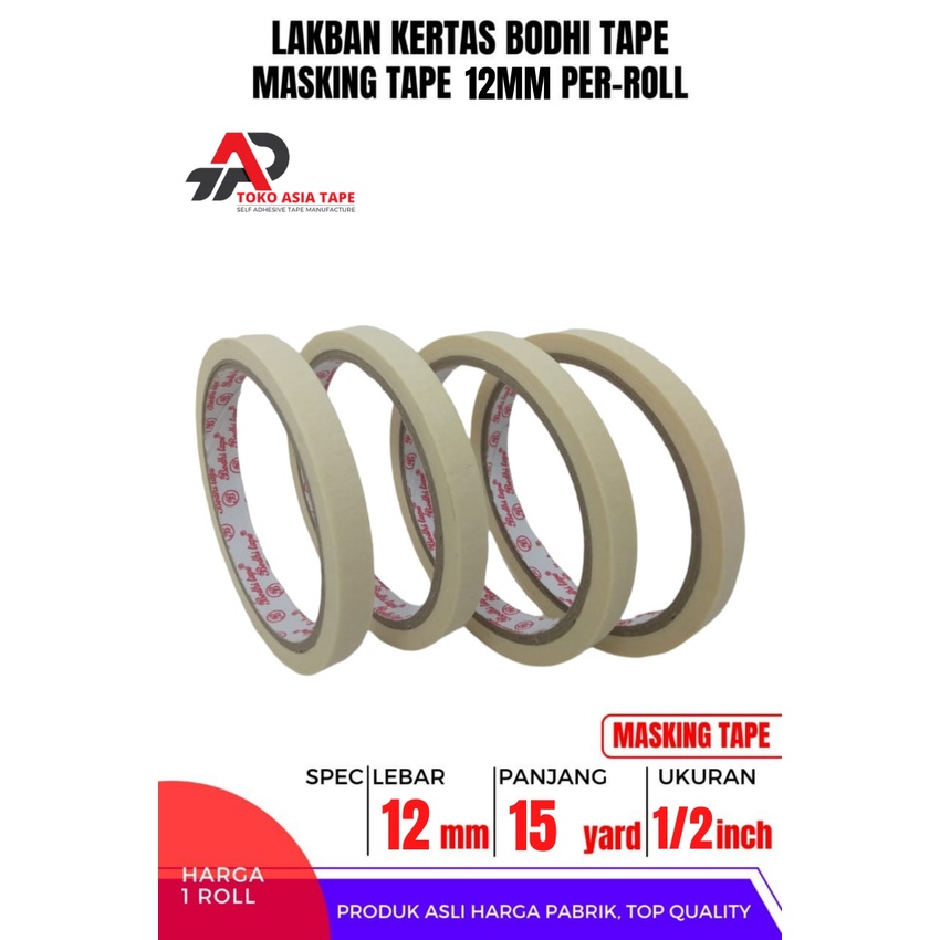 Jual Masking Tape Lakban Kertas Mm X Yard Bodhi Tape Per Roll