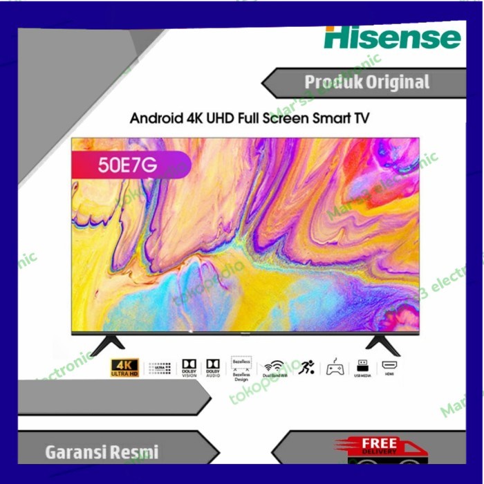 Jual HISENSE TV 50E7G SERIES LED TV 50 INCH ANDROID 9 0 SMART TV UHD 4K