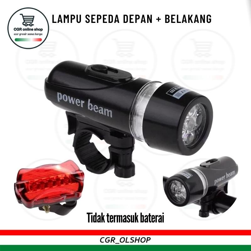 Jual LAMPU SEPEDA DEPAN BELAKANG POWER BEEM LAMPU SEPEDA VARIASI