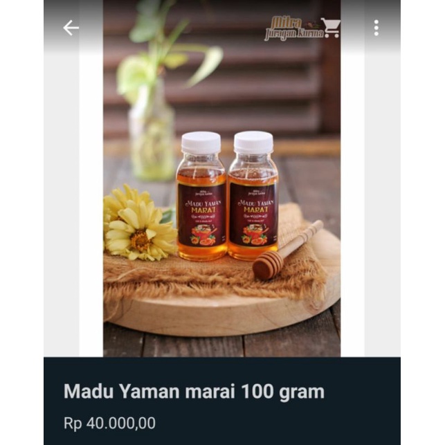 Jual Madu Yaman Mara I 100 Gr Shopee Indonesia