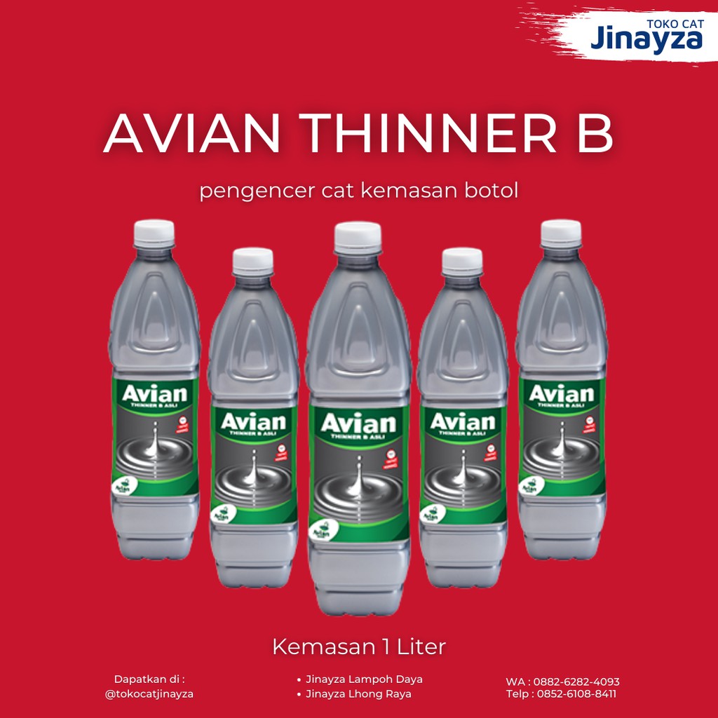 Jual Thinner Botol Avian B Pengencer Cat Kemasan Botol Liter