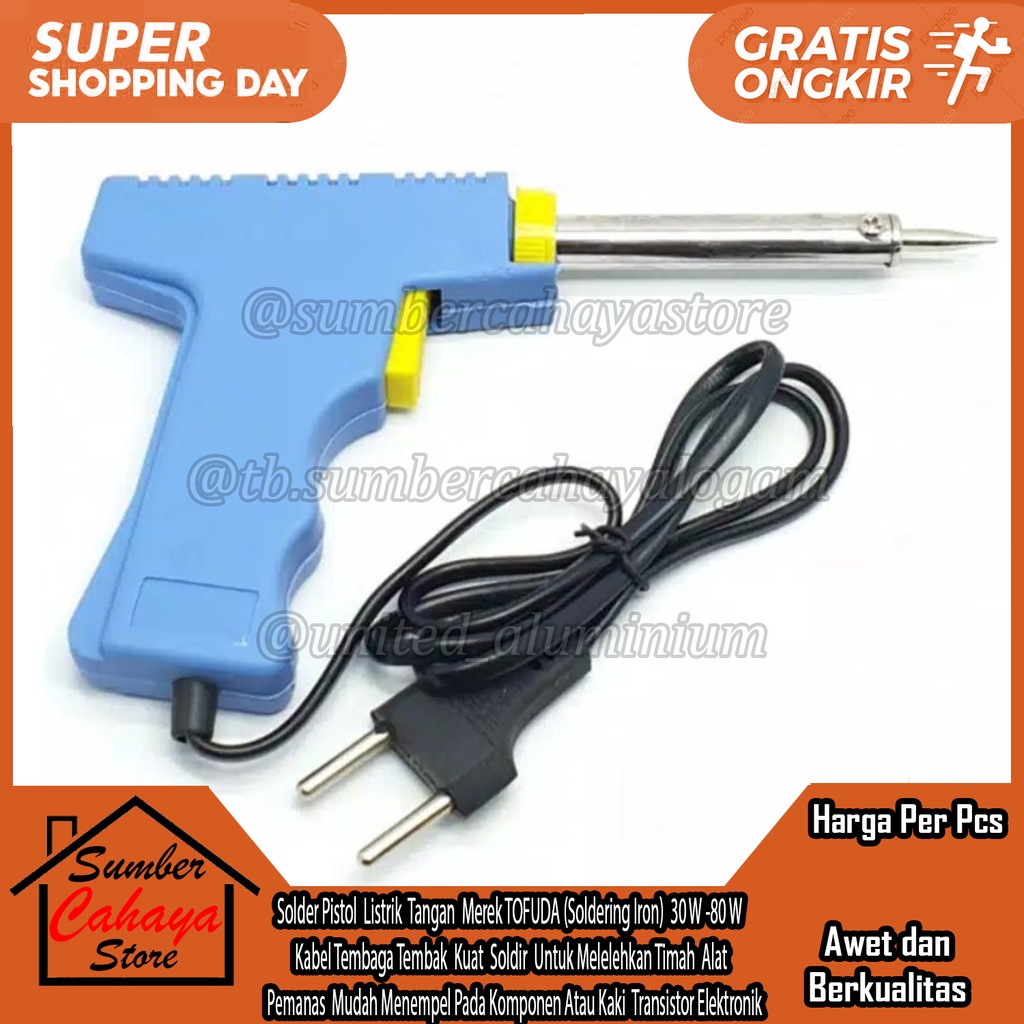 Jual Solder Pistol Listrik Tangan Merek Merk TOFUDA Soldering Iron 30