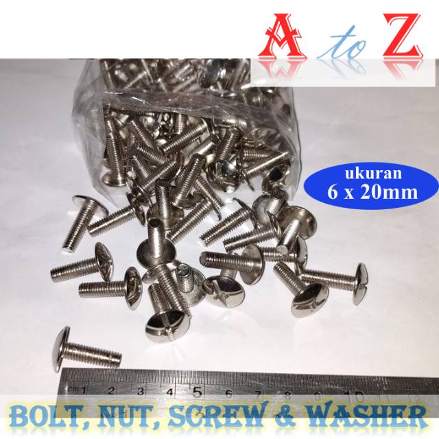 Jual Baut Body Motor 6 X 20mm Nikel Skrup Sekrup Bodi Baut Bodi Motor