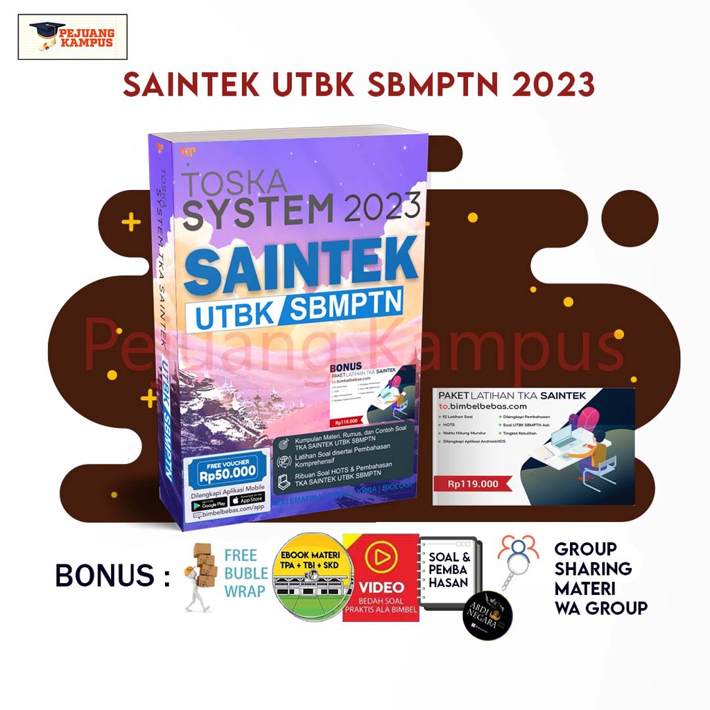 Jual BUKU UTBK SAINTEK 2023 TOSKA SYSTEM BUKU UTBK SBMPTN TKA SAINTEK